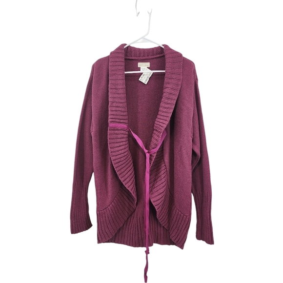 Neesh by DAR Women's Wool Blend Open Front Cardigan Sweater - L - Picture 1 of 6